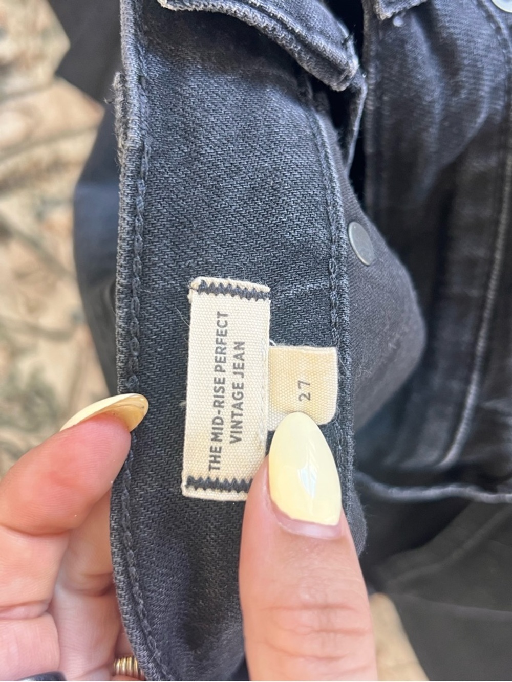 Madewell The Mid-Rise Perfect Vintage Jean- Clean Black Wash- Size 27 - Picture 7 of 12